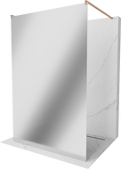 Mexen Kioto freistehende Duschwand 140 x 200 cm, Spiegel 8 mm, gebürstetes Kupfer - 800-140-002-65-50