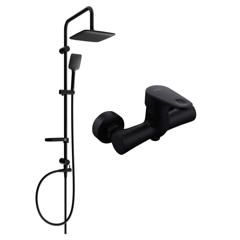 Mexen Kama Sven Aufputz-Duschset mit Regendusche und Duscharmatur, schwarz - 72540262-70