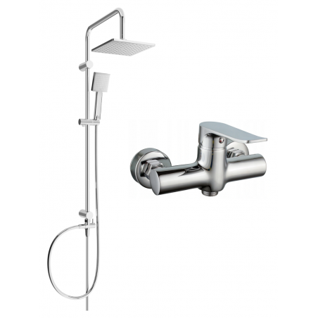 Mexen Pecos Tord Aufputz-Duschset mit Regendusche und Duscharmatur, Chrom - 72740200-00