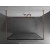 Mexen Kioto Freistehende Duschwand 110 x 200 cm, schwarzer Rahmen 8 mm, gebürstetes Kupfer - 800-110-002-65-70