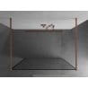 Mexen Kioto Freistehende Duschwand 140 x 200 cm, schwarzer Rahmen 8 mm, gebürstetes Kupfer - 800-140-002-65-70