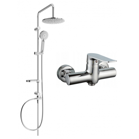 Mexen Pecos Carl Aufputz-Duschset mit Regendusche und Duscharmatur, Chrom - 72740240-00