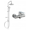 Mexen Pecos Carl Aufputz-Duschset mit Regendusche und Duscharmatur, Chrom - 72740240-00