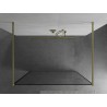 Mexen Kioto Freistehende Duschwand 120 x 200 cm, schwarzer Rahmen 8 mm, gebürstetes Gold - 800-120-002-55-70