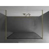 Mexen Kioto freistehende Duschwand 130 x 200 cm, schwarzer Rahmen 8 mm, gebürstetes Gold - 800-130-002-55-70