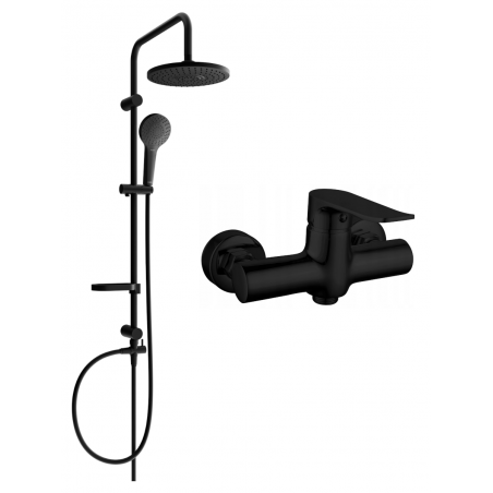 Mexen Pecos Erik Überputz-Duschset mit Regendusche und Duscharmatur, schwarz - 72740205-70
