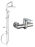 Mexen Pecos Erik Aufputz-Duschset mit Regenbrause und Duscharmatur, Chrom - 72740205-00