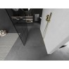 Mexen Kioto Freistehende Duschwand 120 x 200 cm, schwarzes Gitter 8 mm, gebürstetes Gold - 800-120-002-55-77