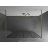 Mexen Kioto Freistehende Duschwand 160 x 200 cm, schwarze Gitter 8 mm, gebürstetes Gold - 800-160-002-55-77
