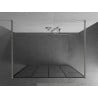 Mexen Kioto Freistehende Duschwand 150 x 200 cm, schwarzes Gitter 8 mm, gebürsteter Nickel - 800-150-002-97-77
