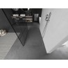 Mexen Kioto Freistehende Duschwand 140 x 200 cm, schwarzes Gitter 8 mm, gebürsteter Nickel - 800-140-002-97-77