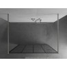 Mexen Kioto Freistehende Duschwand 140 x 200 cm, schwarzes Gitter 8 mm, gebürsteter Nickel - 800-140-002-97-77