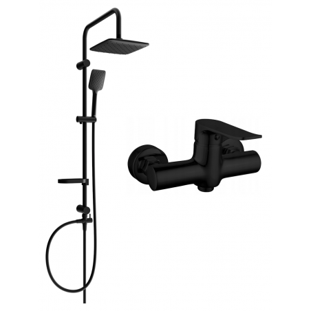 Mexen Pecos Sven Aufputz-Duschset mit Regendusche und Duscharmatur, schwarz - 72740262-70