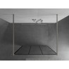 Mexen Kioto freistehende Duschwand 120 x 200 cm, schwarzes Gitter 8 mm, gebürstetes Nickel - 800-120-002-97-77