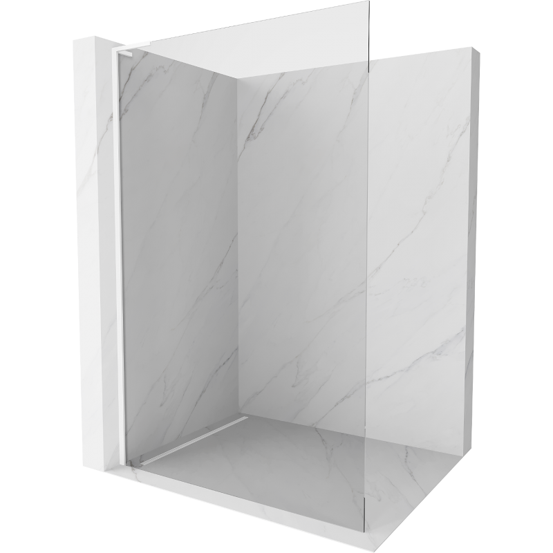 Mexen Kioto L Duschtrennwand Walk-in 105 x 200 cm, transparent, weiß - 800-105-103-20-00