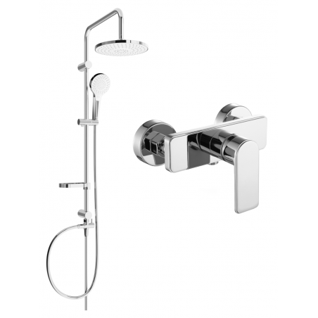 Mexen Cetus Erik Aufputz-Duschset mit Regendusche und Duscharmatur, Chrom - 744340205-00