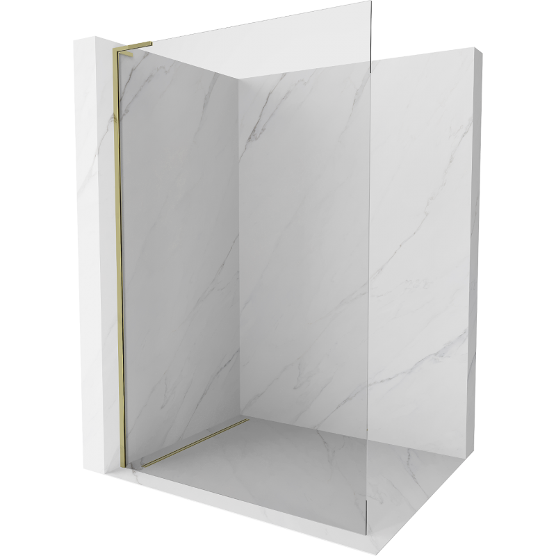 Mexen Kioto L Duschwand Walk-in 80 x 200 cm, transparent, gold - 800-080-103-50-00