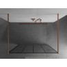 Mexen Kioto Freistehende Duschwand 150 x 200 cm, schwarzes Gitter 8 mm, gebürstetes Kupfer - 800-150-002-65-77