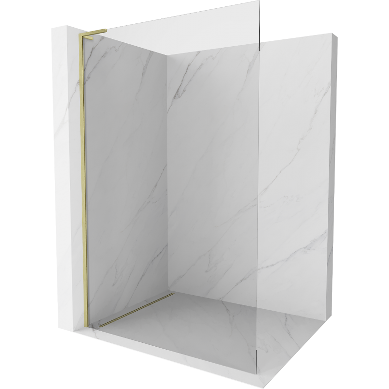 Mexen Kioto L Duschwand Walk-in 50 x 200 cm, transparent, gold gebürstet - 800-050-103-55-00