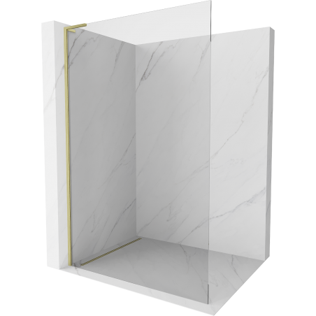 Mexen Kioto L Duschwand Walk-in 60 x 200 cm, transparent, gold gebürstet - 800-060-103-55-00