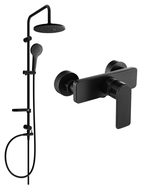 Mexen Cetus Erik Aufputz-Duschset mit Regenbrause und Duscharmatur, schwarz - 744340205-70