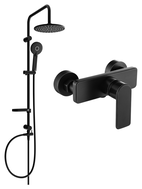 Mexen Cetus Carl Aufputz-Duschset mit Regenduschkopf und Duscharmatur, schwarz - 744340240-70