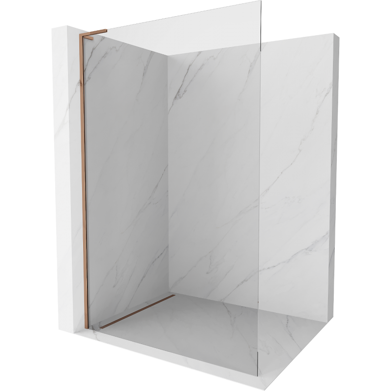 Mexen Kioto L Duschwand Walk-in 65 x 200 cm, transparent, roségold - 800-065-103-60-00