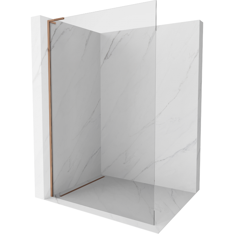 Mexen Kioto L Duschwand Walk-in 70 x 200 cm, transparent, Roségold - 800-070-103-60-00