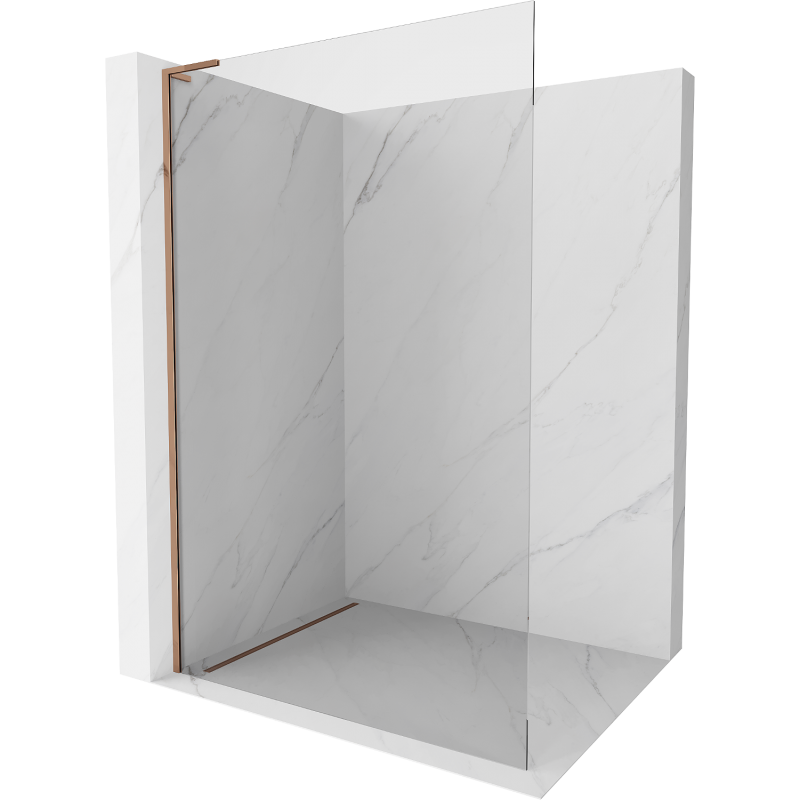 Mexen Kioto L Duschwand Walk-in 75 x 200 cm, transparent, roségold - 800-075-103-60-00