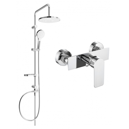 Mexen Alfa Erik Aufputz-Duschset mit Regendusche und Duscharmatur, Chrom - 745740205-00