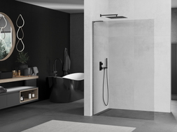 Mexen Kioto L Duschwand Walk-in 90 x 200 cm, transparent, gun grau gebürstet - 800-090-103-66-00