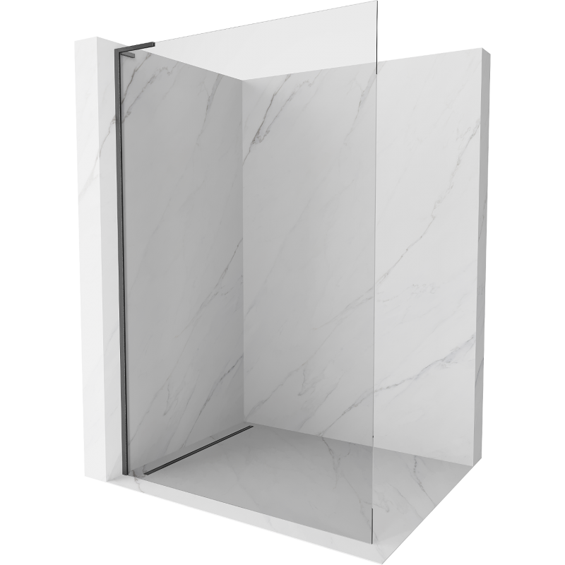 Mexen Kioto L Duschwand Walk-in 110 x 200 cm, transparent, gebürstet pistolen-grau - 800-110-103-66-00