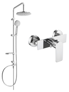 Mexen Alfa Carl Aufputz-Duschset mit Regenduschkopf und Duscharmatur, Chrom - 745740240-00