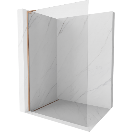 Mexen Kioto L Duschwand Walk-in 75 x 200 cm, transparent, gebürstetes Messing - 800-075-103-65-00