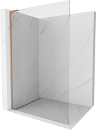 Mexen Kioto L Duschwand Walk-in 80 x 200 cm, transparent, gebürstetes Kupfer - 800-080-103-65-00