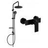 Mexen Alfa Erik Aufputz-Duschset mit Regenbrause und Duscharmatur, schwarz - 745740205-70