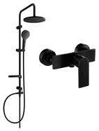 Mexen Alfa Erik Aufputz-Duschset mit Regenbrause und Duscharmatur, schwarz - 745740205-70