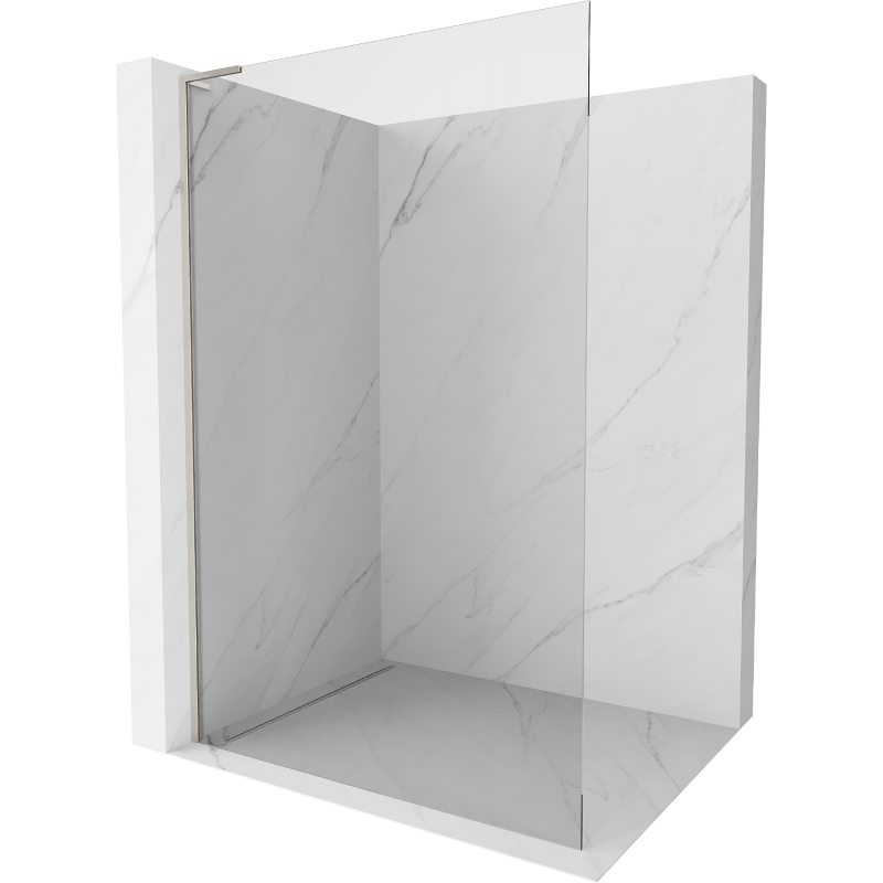 Mexen Kioto L Duschwand Walk-in 50 x 200 cm, transparent, gebürstetes Nickel - 800-050-103-97-00