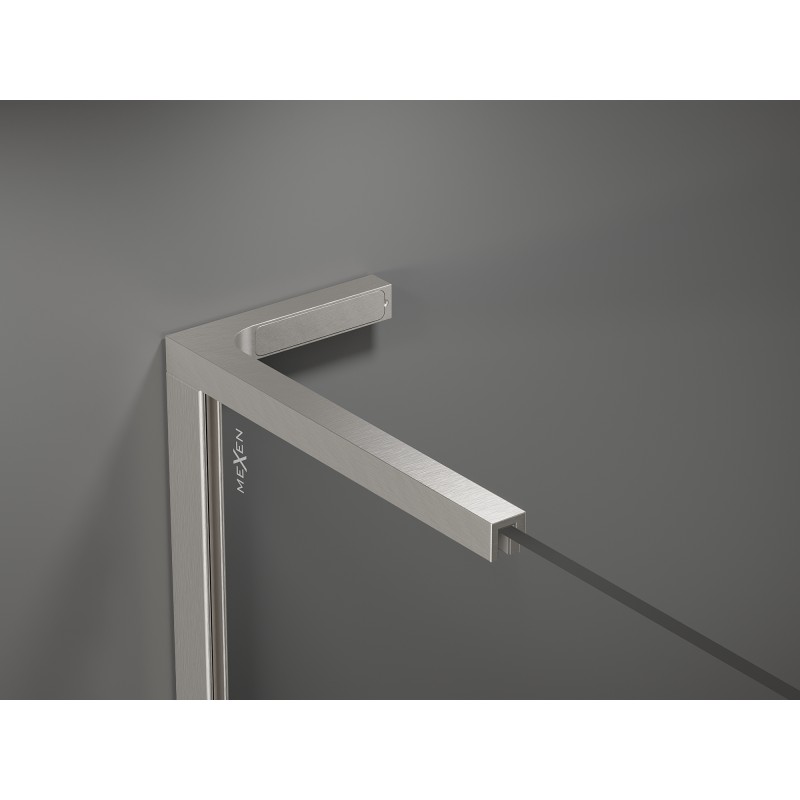 Mexen Kioto L Duschwand Walk-in 60 x 200 cm, transparent, gebürsteter Nickel - 800-060-103-97-00