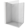 Mexen Kioto L Duschwand Walk-in 90 x 200 cm, transparent, gebürsteter Nickel - 800-090-103-97-00