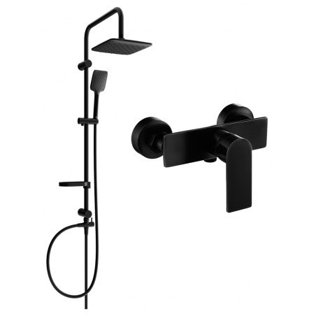 Mexen Alfa Sven Aufputz-Duschset mit Regenduschkopf und Duscharmatur, schwarz - 745740262-70