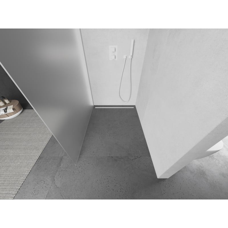 Mexen Kioto L Duschwand Walk-in 80 x 200 cm, matt, weiß - 800-080-103-20-30