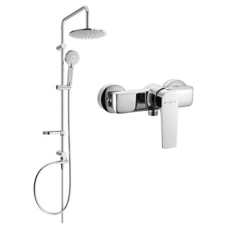 Mexen Lynx Carl Aufputz-Duschset mit Regendusche und Duscharmatur, chrom - 745940240-00