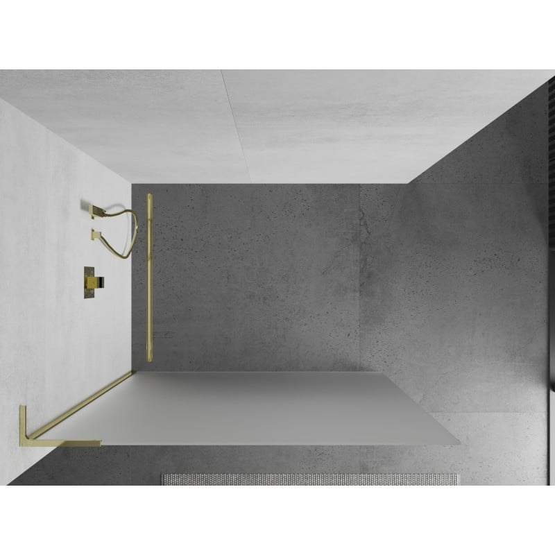 Mexen Kioto L Duschwand Walk-in 100 x 200 cm, matt, gold - 800-100-103-50-30