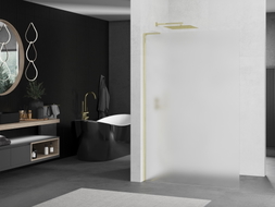 Mexen Kioto L Duschwand Walk-in 110 x 200 cm, matt, gold - 800-110-103-50-30