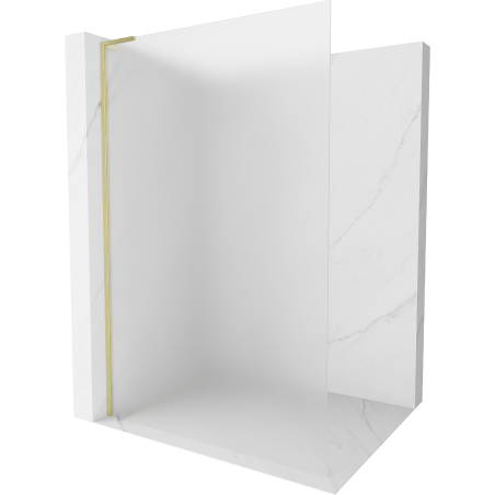 Mexen Kioto L Duschwand Walk-in 90 x 200 cm, mattiert, gold gebürstet - 800-090-103-55-30