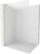 Mexen Kioto L Duschwand Walk-in 90 x 200 cm, mattiert, gold gebürstet - 800-090-103-55-30