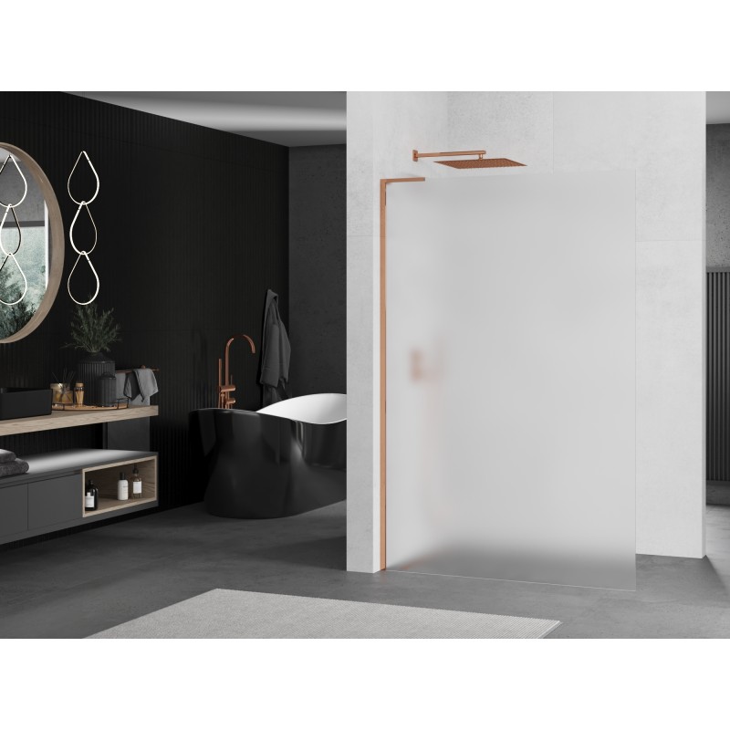 Mexen Kioto L Duschwand Walk-in 80 x 200 cm, satiniert, Roségold - 800-080-103-60-30