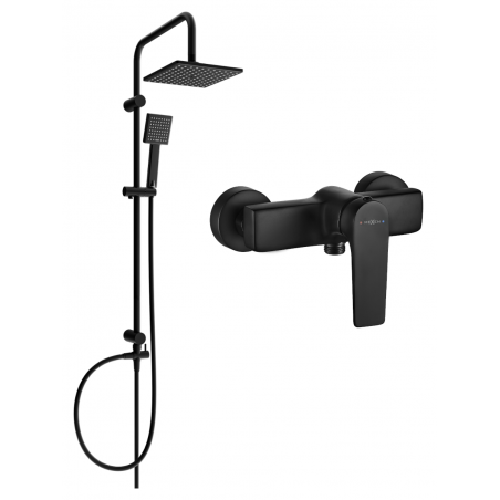 Mexen Lynx Tord-Duschset zur Aufputzmontage mit Regendusche und Duscharmatur, schwarz - 745940200-70