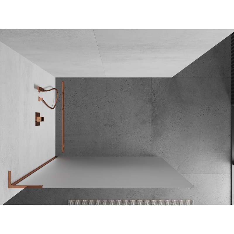 Mexen Kioto L Duschwand Walk-in 110 x 200 cm, satiniert, Roségold - 800-110-103-60-30